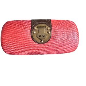 Kotur Rafia orange‎ clutch with crossbody chain